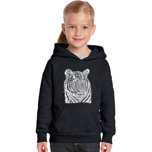 Big Cats - Girl's Word Art Hooded Sweatshirt