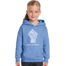 Load image into Gallery viewer, Black Lives Matter - Girl&#39;s Word Art Hooded Sweatshirt