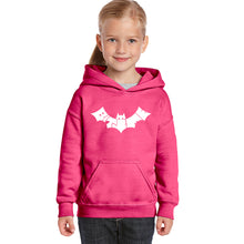 Load image into Gallery viewer, BAT BITE ME - Girl&#39;s Word Art Hooded Sweatshirt