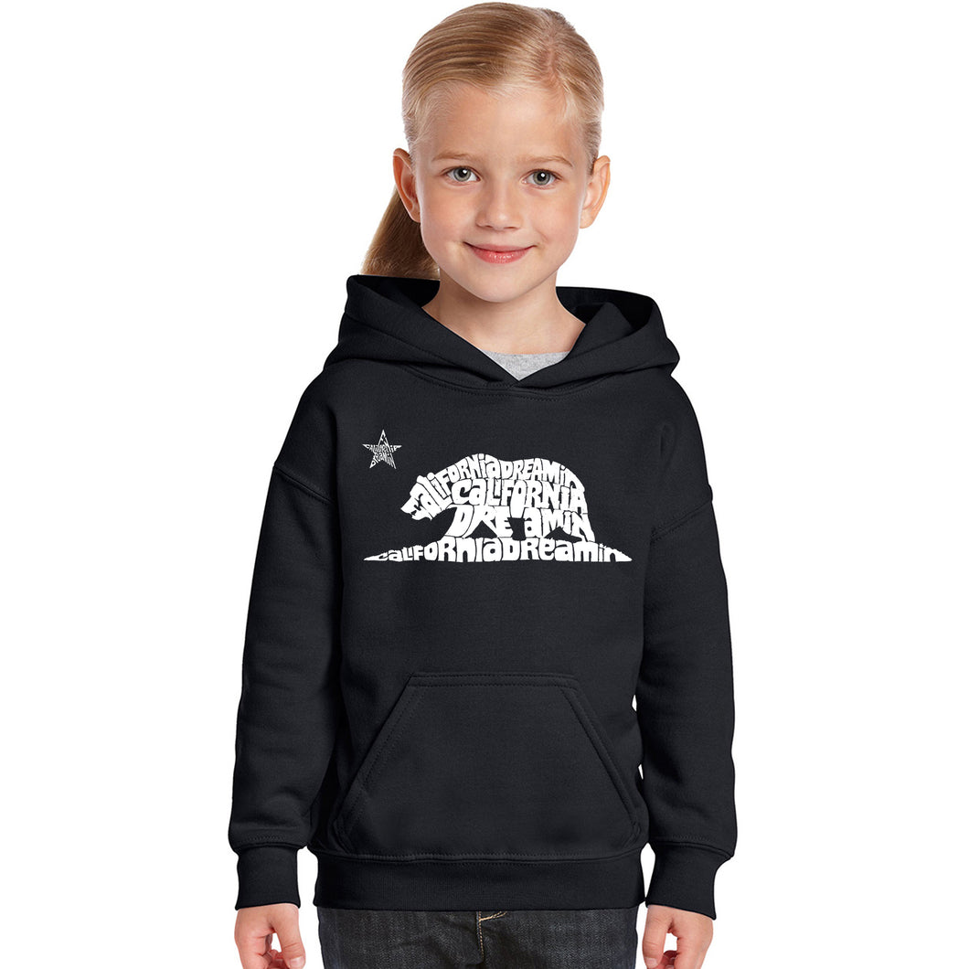 California Dreamin - Girl's Word Art Hooded Sweatshirt