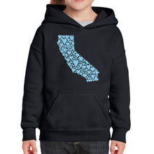 Load image into Gallery viewer, California Hearts  - Girl&#39;s Word Art Hooded Sweatshirt