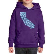 Load image into Gallery viewer, California Hearts  - Girl&#39;s Word Art Hooded Sweatshirt