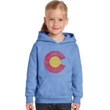 Load image into Gallery viewer, Colorado - Girl&#39;s Word Art Hooded Sweatshirt