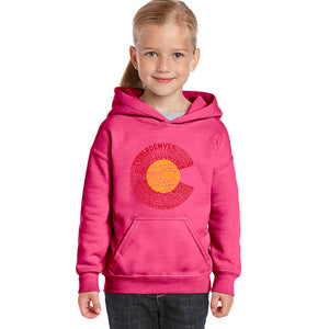 Colorado - Girl's Word Art Hooded Sweatshirt