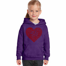 Load image into Gallery viewer, Country Music Heart - Girl&#39;s Word Art Hooded Sweatshirt