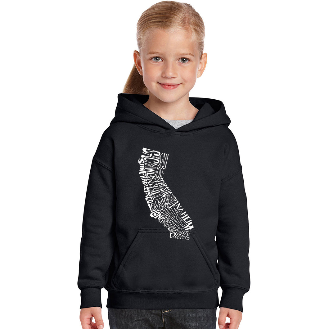 California State - Girl's Word Art Hooded Sweatshirt