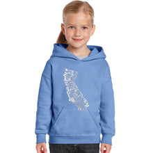 Load image into Gallery viewer, California State - Girl&#39;s Word Art Hooded Sweatshirt