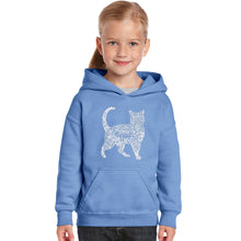 Load image into Gallery viewer, Cat - Girl&#39;s Word Art Hooded Sweatshirt