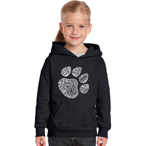 Cat Paw - Girl's Word Art Hooded Sweatshirt
