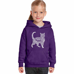 Cat - Girl's Word Art Hooded Sweatshirt