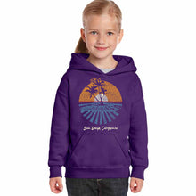 Load image into Gallery viewer, Cities In San Diego - Girl&#39;s Word Art Hooded Sweatshirt