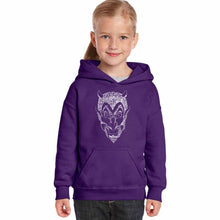 Load image into Gallery viewer, THE DEVIL&#39;S NAMES - Girl&#39;s Word Art Hooded Sweatshirt