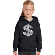 Load image into Gallery viewer, Dollar Sign - Girl&#39;s Word Art Hooded Sweatshirt