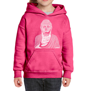 Buddha  - Girl's Word Art Hooded Sweatshirt