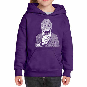 Buddha  - Girl's Word Art Hooded Sweatshirt