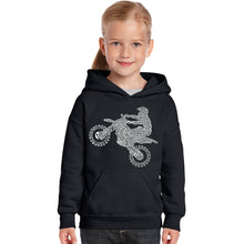 Load image into Gallery viewer, FMX Freestyle Motocross - Girl&#39;s Word Art Hooded Sweatshirt