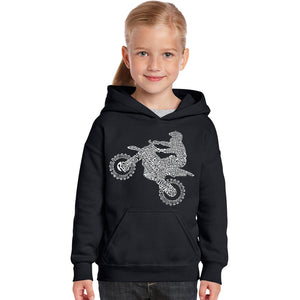 FMX Freestyle Motocross - Girl's Word Art Hooded Sweatshirt