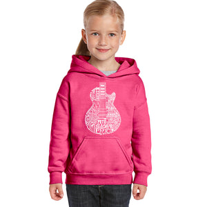 Rock Guitar - Girl's Word Art Hooded Sweatshirt