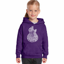 Load image into Gallery viewer, Rock Guitar - Girl&#39;s Word Art Hooded Sweatshirt