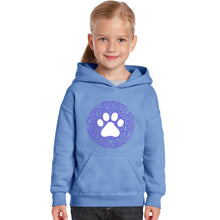 Load image into Gallery viewer, Gandhi&#39;s Quote on Animal Treatment - Girl&#39;s Word Art Hooded Sweatshirt