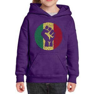 Get Up Stand Up  - Girl's Word Art Hooded Sweatshirt