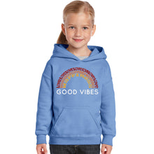 Load image into Gallery viewer, Good Vibes - Girl&#39;s Word Art Hooded Sweatshirt