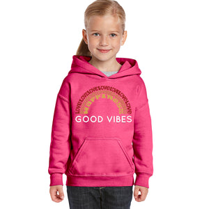Good Vibes - Girl's Word Art Hooded Sweatshirt