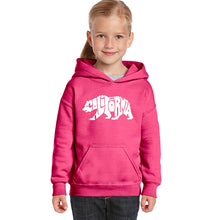 Load image into Gallery viewer, California Bear - Girl&#39;s Word Art Hooded Sweatshirt