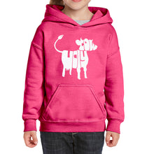 Load image into Gallery viewer, Holy Cow  - Girl&#39;s Word Art Hooded Sweatshirt