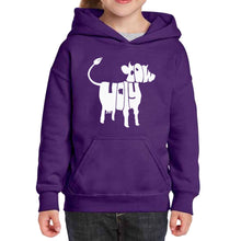 Load image into Gallery viewer, Holy Cow  - Girl&#39;s Word Art Hooded Sweatshirt