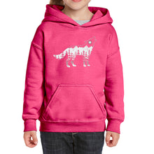 Load image into Gallery viewer, Howling Wolf  - Girl&#39;s Word Art Hooded Sweatshirt