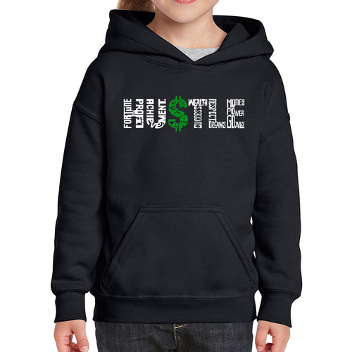 Hustle  - Girl's Word Art Hooded Sweatshirt