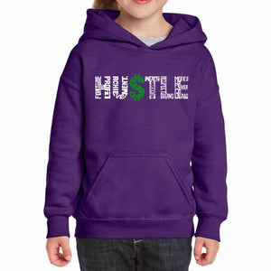 Hustle  - Girl's Word Art Hooded Sweatshirt