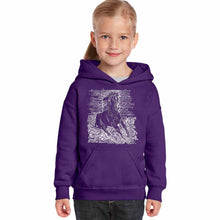 Load image into Gallery viewer, POPULAR HORSE BREEDS - Girl&#39;s Word Art Hooded Sweatshirt