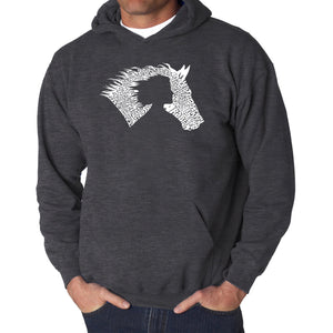 Girl Horse - Men's Word Art Hooded Sweatshirt