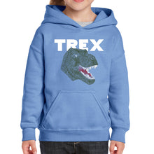 Load image into Gallery viewer, T-Rex Head  - Girl&#39;s Word Art Hooded Sweatshirt