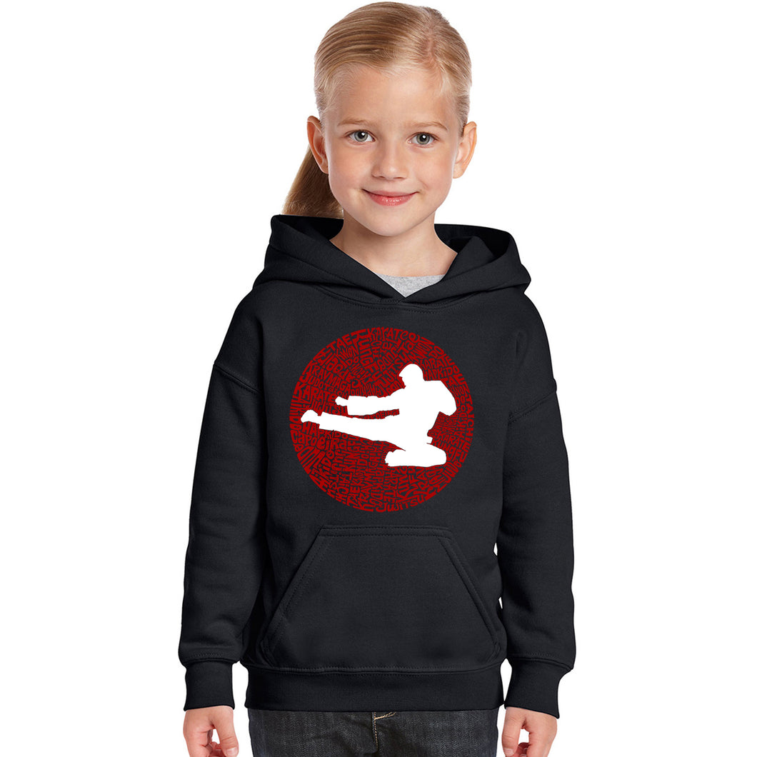 Types of Martial Arts - Girl's Word Art Hooded Sweatshirt