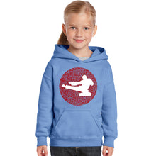 Load image into Gallery viewer, Types of Martial Arts - Girl&#39;s Word Art Hooded Sweatshirt