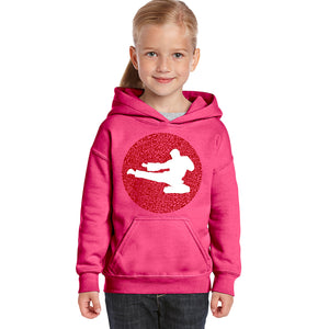 Types of Martial Arts - Girl's Word Art Hooded Sweatshirt