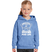 Load image into Gallery viewer, Pug Life - Girl&#39;s Word Art Hooded Sweatshirt