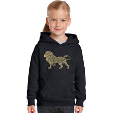 Load image into Gallery viewer, Lion - Girl&#39;s Word Art Hooded Sweatshirt