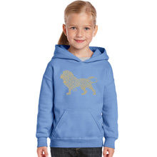 Load image into Gallery viewer, Lion - Girl&#39;s Word Art Hooded Sweatshirt