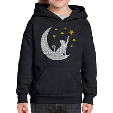 Load image into Gallery viewer, Cat Moon - Girl&#39;s Word Art Hooded Sweatshirt