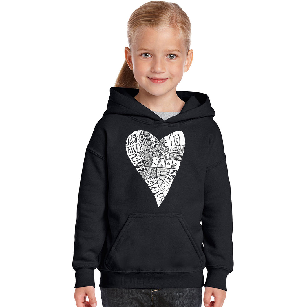 Lots of Love - Girl's Word Art Hooded Sweatshirt