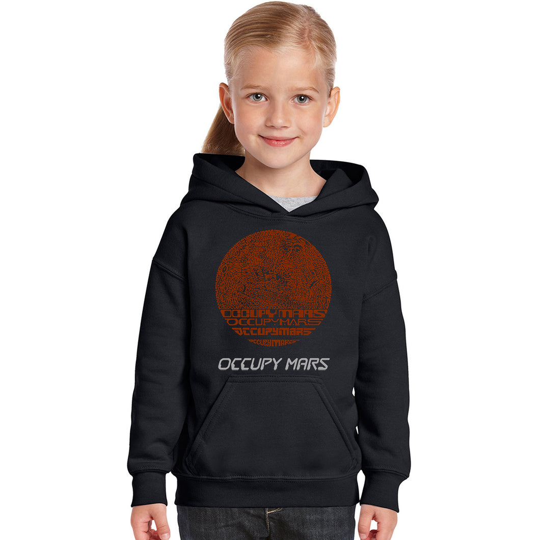 Occupy Mars - Girl's Word Art Hooded Sweatshirt