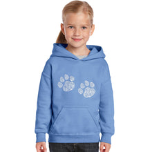 Load image into Gallery viewer, Meow Cat Prints - Girl&#39;s Word Art Hooded Sweatshirt