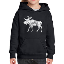 Load image into Gallery viewer, Moose  - Girl&#39;s Word Art Hooded Sweatshirt