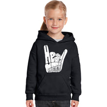 Load image into Gallery viewer, Heavy Metal - Girl&#39;s Word Art Hooded Sweatshirt