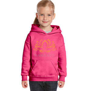 Namaste - Girl's Word Art Hooded Sweatshirt