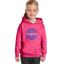 Load image into Gallery viewer, NASA&#39;s Most Notable Missions - Girl&#39;s Word Art Hooded Sweatshirt